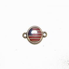 Metal with Flag (2.7x1.8cm)