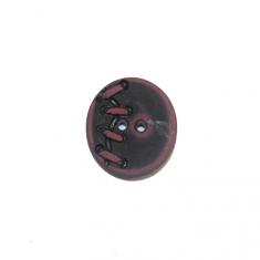 Ακρυλικό Κουμπί Μαύρο-Μπορντό (2.2cm)