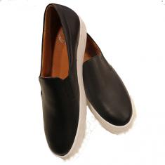 Δερμάτινα Μαύρα Παπούτσια "Slip on"