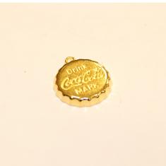 Gold Plated Cap "Coca Cola" (2.4x2cm)