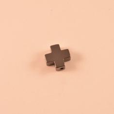 Αιματίτης Σταυρός Ασημί (0.4x0.4cm)