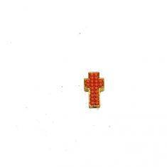 Gold Plated Cross Coral Pearls