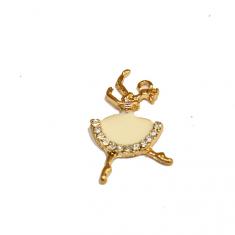 Gold Plated "Ballerina" Enamel (3x1.7cm)