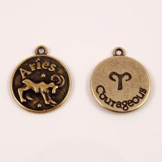 Metal Zodiac Sign "Aries" Bronze