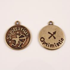 Metal Zodiac Sign "Sagittarius" Bronze