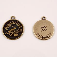 Metal Zodiac Sign "Aquarius" Bronze