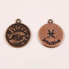Metal Zodiac Sign "Pisces" Copper
