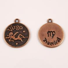 Metal Zodiac Sign "Virgo" Copper