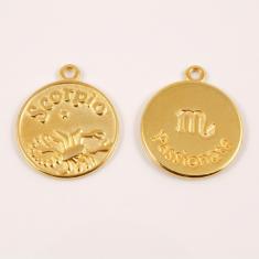 Gold Plated Metal Zodiac Sign "Scorpio"