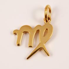 Gold Plated Steel Zodiac Sign "Virgo"