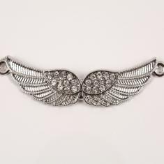 Metal "Wings" Rhinestones (5.9x1cm)