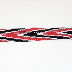 Κορδόνι Ιμάντας Μαύρο-Κόκκινο-Λευκό