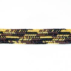 Κορδόνι Ιμάντας Χρυσό-Σκούρο Καφέ-Μαύρο