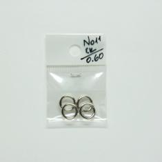 Ασημί Κρίκοι Σκληροί 11mm