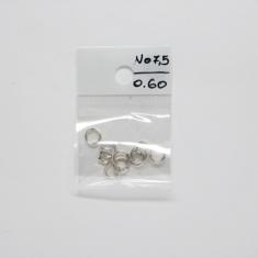 Silver Hard Hoops 7.5mm