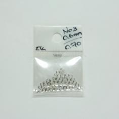 Ασημί Κρίκοι Σκληροί 3mm