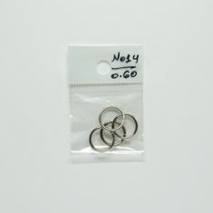 Ασημί Μεταλλικοί Κρίκοι 14mm