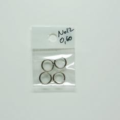 Ασημί Μεταλλικοί Κρίκοι 12mm