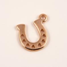 Horseshoe Pendant Pink Gold