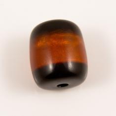 Ακρυλική Χάντρα Καφέ-Μαύρη (1.5x1.3cm)