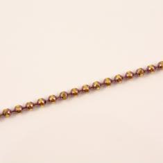 Metal Chain Spheres Pink 1mm