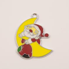 Santa Claus Enamel Moon (3.6x2.6cm)