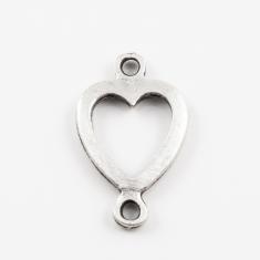 Μεταλλική "Καρδιά" Ασημί (1.8x1.1cm)