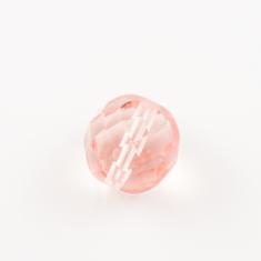 Πολυγωνική Χάντρα Διάφανη-Ροζ (12mm)