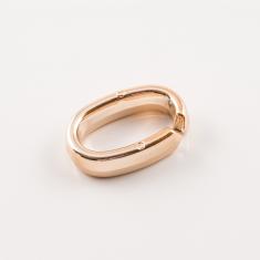 Acrylic Oval Hoop Pink Gold