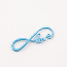 Μεταλλικό Άπειρο-love Μπλε (3.9x1.3cm)