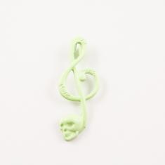 Metal Tremble Clef Light Green 4x1.5cm