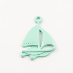 Metal Boat Seafoam Green (1.3x1.7cm)