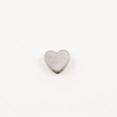 Αιματίτης Καρδιά Ασημί (0.6x0.6cm)
