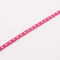 Suede Leather Studs Fuchsia 5mm