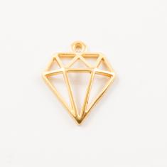 Gold Plated Metal Diamond (1.9x1.7cm)