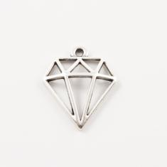 Metal Diamond Silver (1.9x1.7cm)