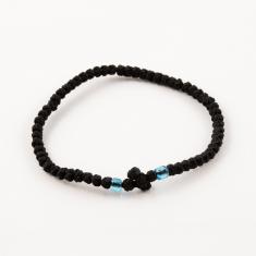 Prayer Rope Black Light Blue Beads