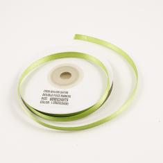 Satin Double Face Ribbon Light Green 6mm