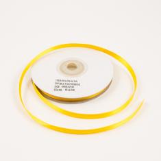 Σατέν Κορδέλα Διπλής Όψεως Κίτρινη 6mm