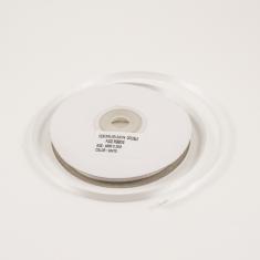 Σατέν Κορδέλα Διπλής Όψεως Λευκό 6mm