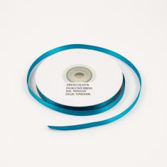Satin Double Face Ribbon Turquoise 6mm