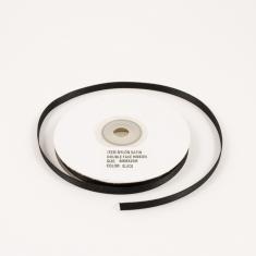 Σατέν Κορδέλα Διπλής Όψεως Μαύρη 6mm