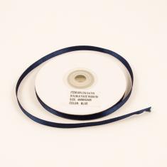 Satin Double Face Ribbon Blue 6mm