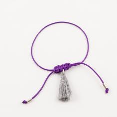Bracelet Purple Tassel Gray