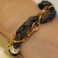 Bracelet with Taffeta Bronze