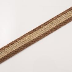 Jute Ribbon Natural Stripe Brown 2cm