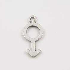 Male Symbol Silver (2.4x1.1cm)