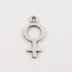 Female Symbol Silver (2.4x1.1cm)