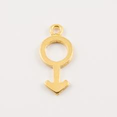 Gold Plated Male Symbol (2.4x1.1cm)