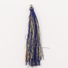 Φούντα Συνθετική Σκούρο Μπλε-Χρυσή 10cm